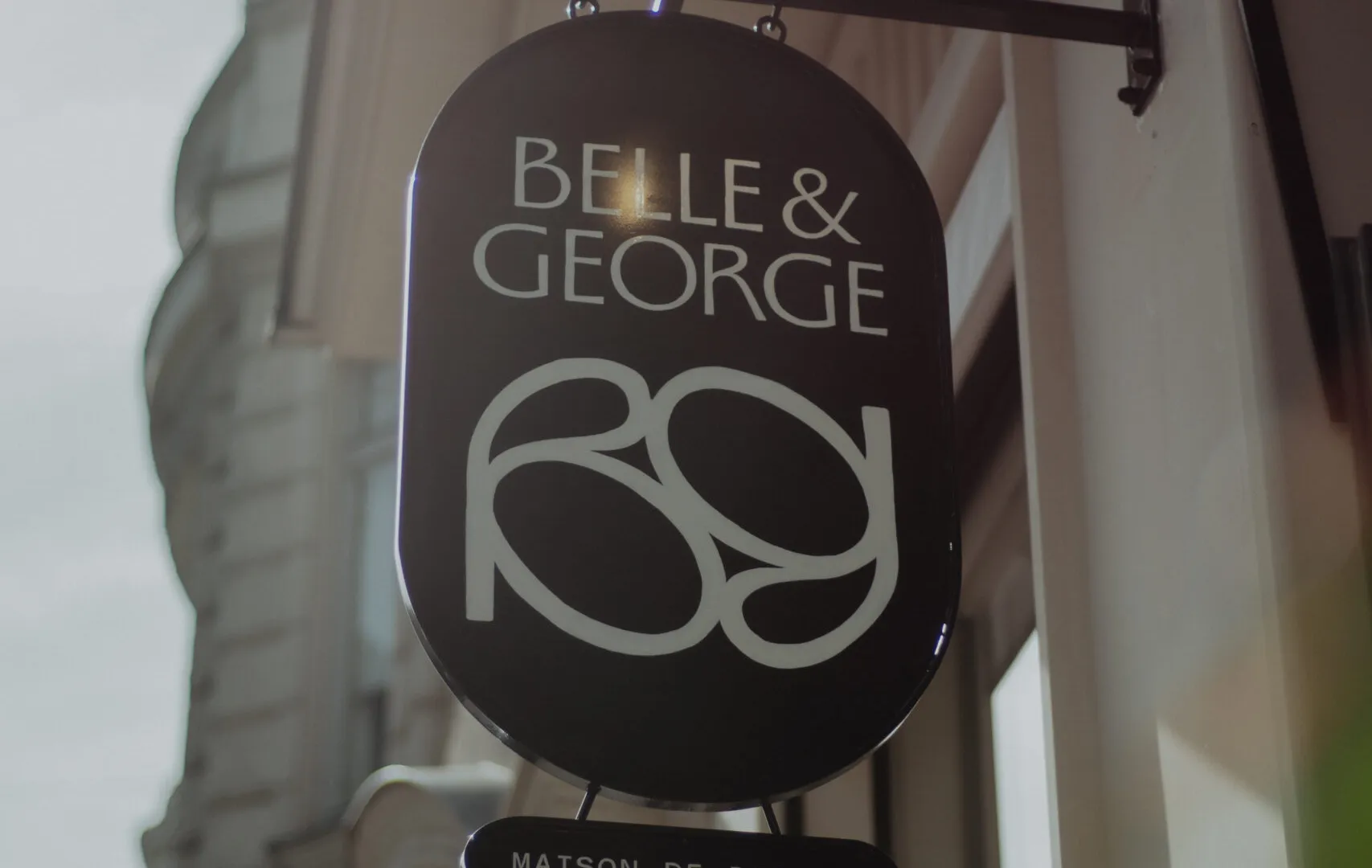 Belle & George shop sign outside the Vienna boutique
