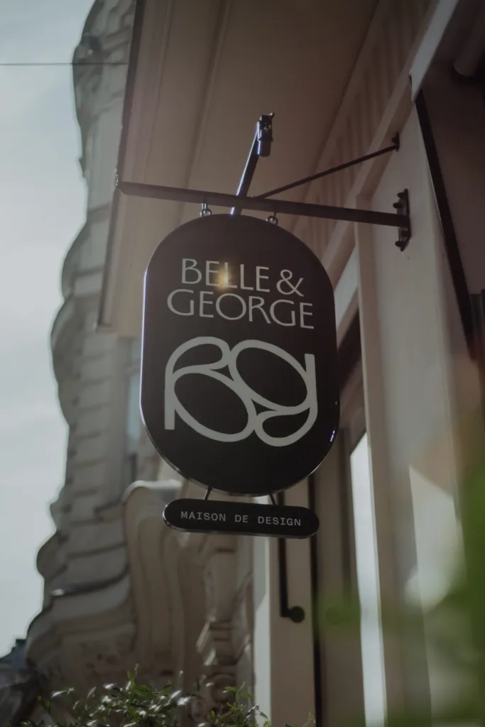 Belle & George shop sign outside the Vienna boutique