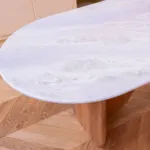 Green marble top of the Antibes dining table
